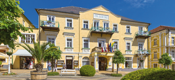 3-Sterne Spa & Kurhotel Goethe in Franzensbad, gute Lage, direkt an der Hauptpromenade